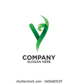 letter Y with wave logo design