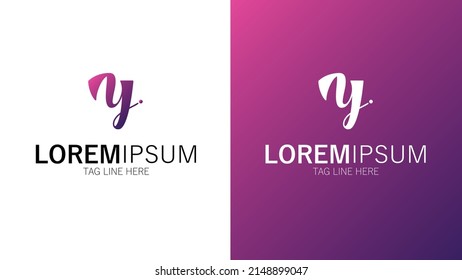 Letter Y Web Logo Design Concept for Company Business Corporates Gradient color theme Vector EPS files