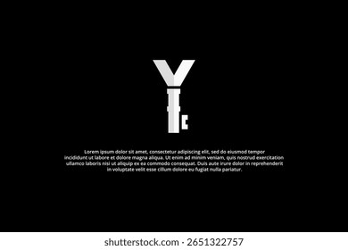 letra y logotipo chave branca