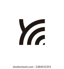 Letter Y wifi, signal geometric symbol simple logo vector