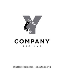 Letter Y Wildebeest Logo Icon Vector