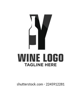 Letter Y Wine Logo Design Vorlage Inspiration, Vektorgrafik.