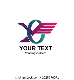 Letter Y with wing and circle swoosh logo template