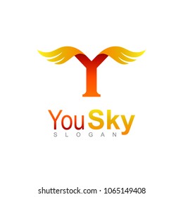 Letter Y With Wing Logo