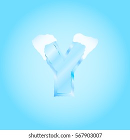 letter Y (winter style,ice)