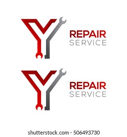 Letter Y with wrench logo,Industrial,repair,tools,service and maintenance logo for corporate identity