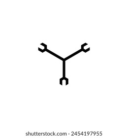 letter Y, wrench simple vector logo symbol