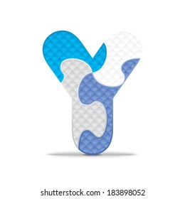 Letter Y written with alphabet puzzle - vector illustration