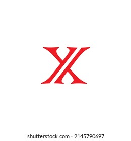 Buchstaben y und X mit doppeltem, einfachem Symbol-Logo, Vektorgrafik