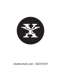 letter Y and X monogram circle logo