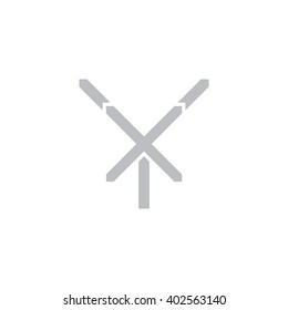 letter Y and X monogram logo gray