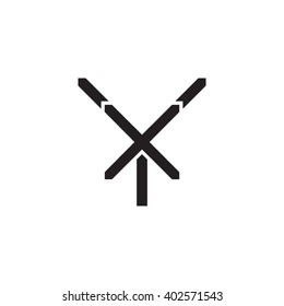 letter Y and X monogram logo black