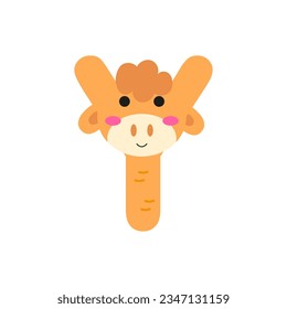 Letter Y. Yak. Alphabet for children. Vector graphics in flat cartoon style