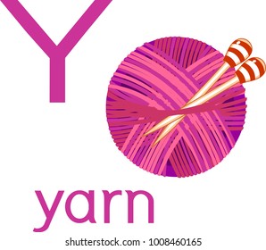 Letter Y for yarn ball