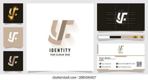 Letter y or yf monogram logo with business card design