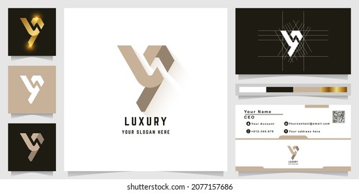 Letter Y or YN monogram logo with business card design