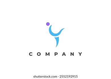 letter y yoga abstract minimalist logo