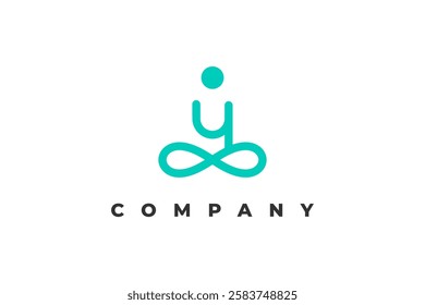 letter y yoga and meditation logo design