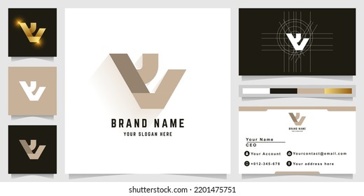 Letter Y or YV monogram logo with business card design