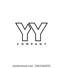 Letter Y and Y, YY logo design template. Minimal monogram initial based logotype.