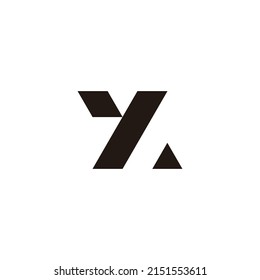 Letter y and z gem simple symbol logo vector