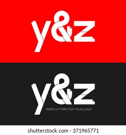 letter Y & Z logo paper set background