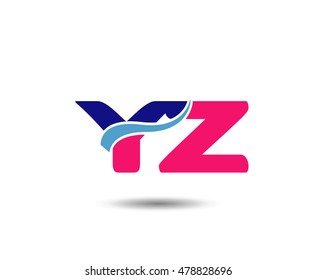Letter y and z logo vector
