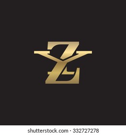 letter Y and Z monogram golden logo