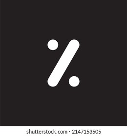 
Letter y and Z, number 7, simple symbol outline vector logo