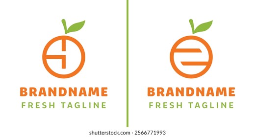 Letter Y Z Orange Citrus Logo, symbolizes freshness, nature, and organic