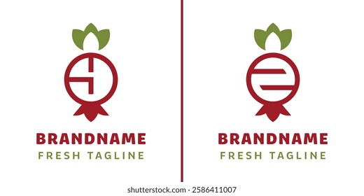 Letter Y and Z Pomegranate Logo, symbolizes freshness, beauty, and nature