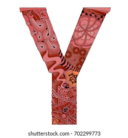Letter Y zentangle. Vector decorative object