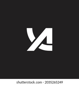 letter ya geometric linked line logo vector
