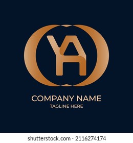 Letra vector de diseño de logotipo YA