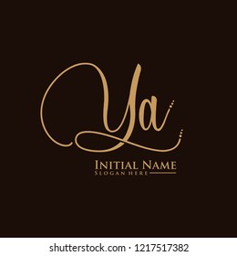 Letter YA Logo. Initial Letter Design Vector Luxury Colors