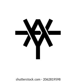 letter YA overlapping monogram logo identity. Initial AY logo for baseball, clothing, basketball brand identity