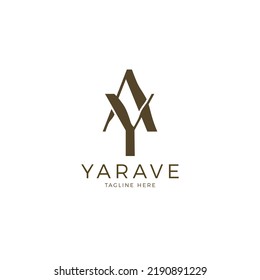 Letter YA texture grunge logotype. Initial A and Y texture logo design. Luxury font creative monogram wooden plank font