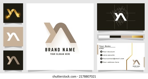 Letter YA or YN monogram logo with business card design
