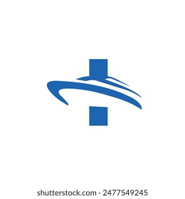 Letter I Yacht logo icon vector template.eps