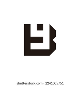 Letter yB By y B square, outline geometric symbol simple logo vector