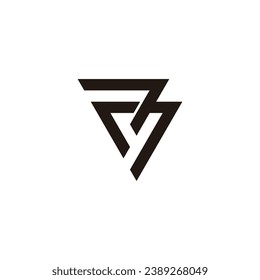Letter yB BY y B triangle geometric symbol simple logo vector