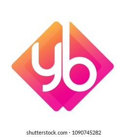 Letter YB logo with colorful geometric shape, letter combination logo design for creative industry, web, business and company.