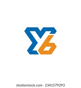 Letter Yb negative space logo, Yb Monogram, Initial Yb Logo, Yb Logo, Icon, Vector