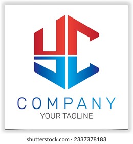 letter YC initial hexagon logo icon premium elegant template vector eps 10