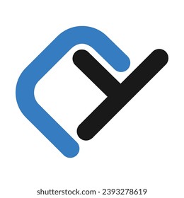 diseño de ilustración vectorial de logotipo de letra yc
