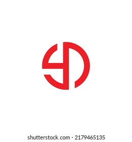letter yd abstract circle geometric line logo vector
