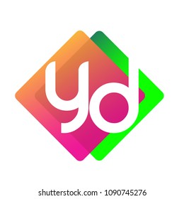 Letter YD logo with colorful geometric shape, letter combination logo design for creative industry, web, business and company.