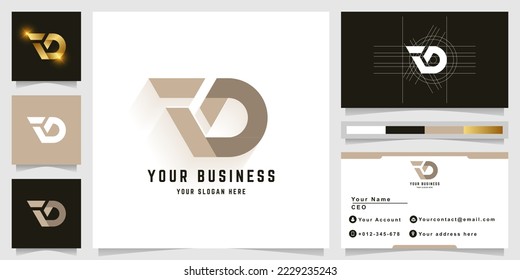 Letter YD or XD monogram logo with business card design