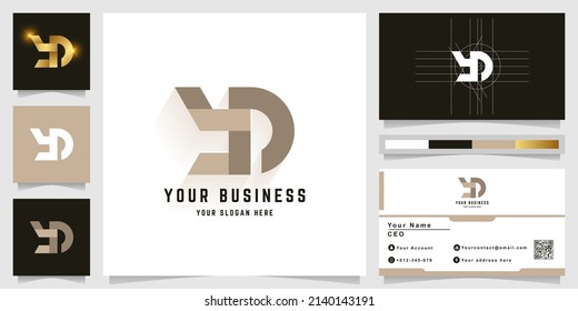 Letter YD or Ye monogram logo with business card design