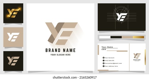 Letter YE or XF monogram logo with business card design